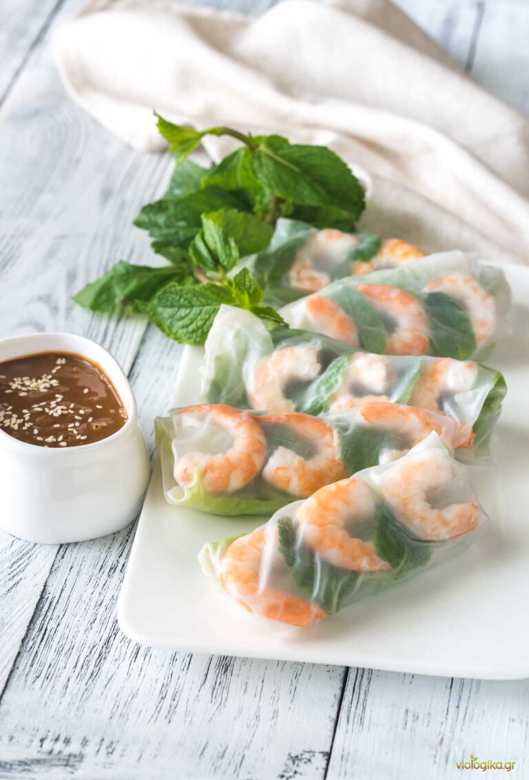 Spring Rolls με Βιολογικές Γαρίδες & Φρέσκα Βότανα